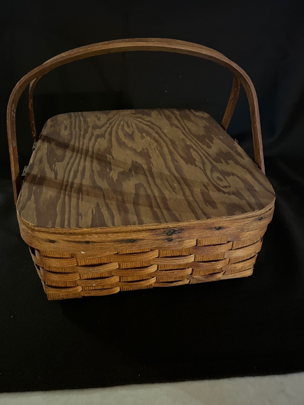 Antique Splitwood Pie Basket / Picnic Basket - Picture 8 of 11